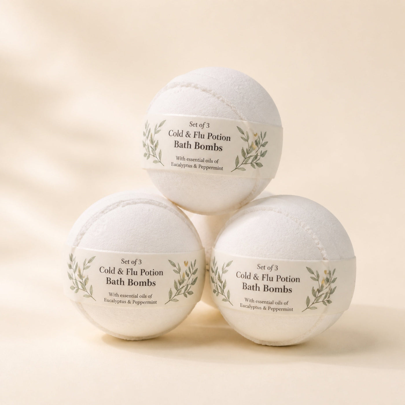 Bath Bomb Potions, Eucalyptus, Ginger & Black Pepper, Set of 3