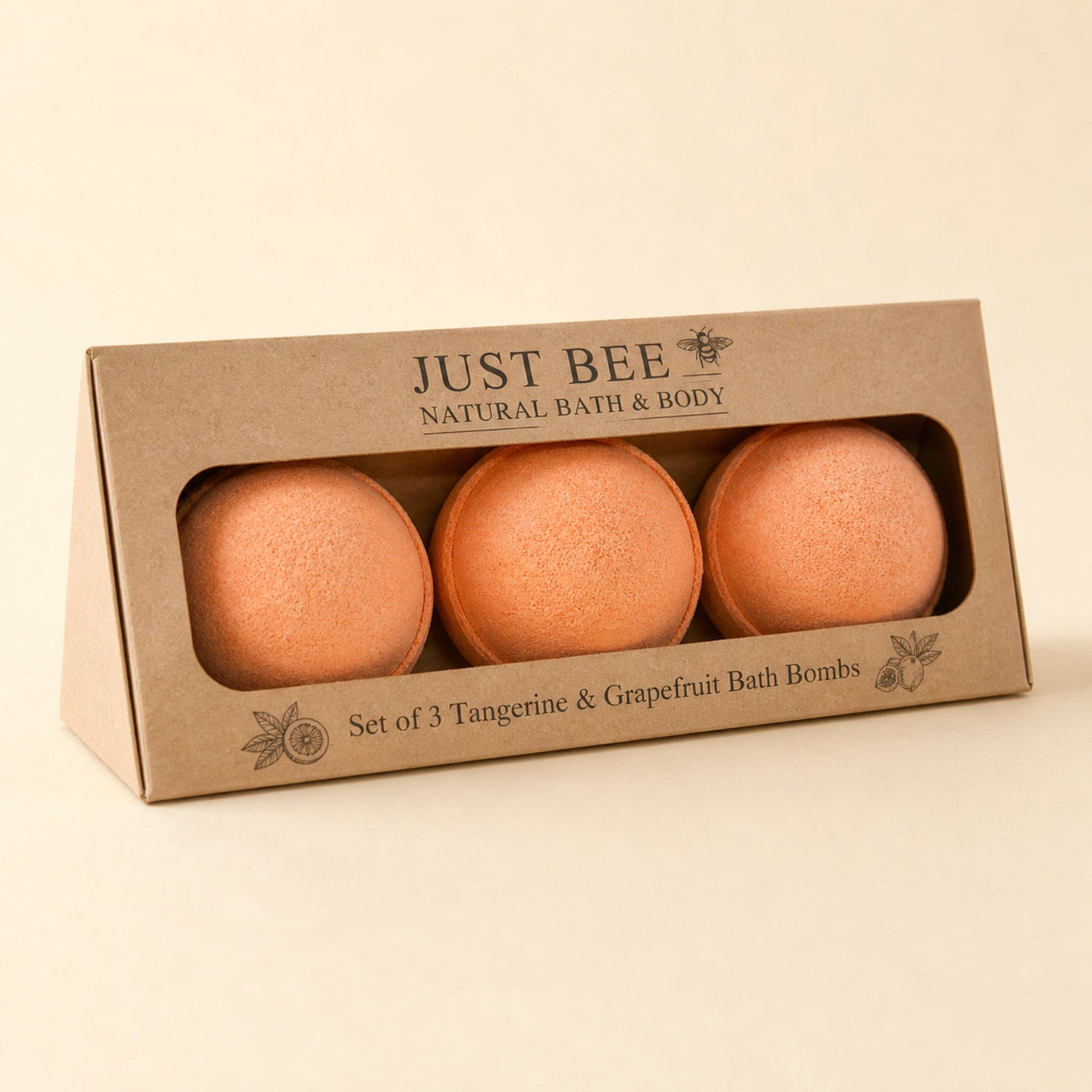 Jumbo Bath Bombs, Tangerine & Grapefruit, Set of 3
