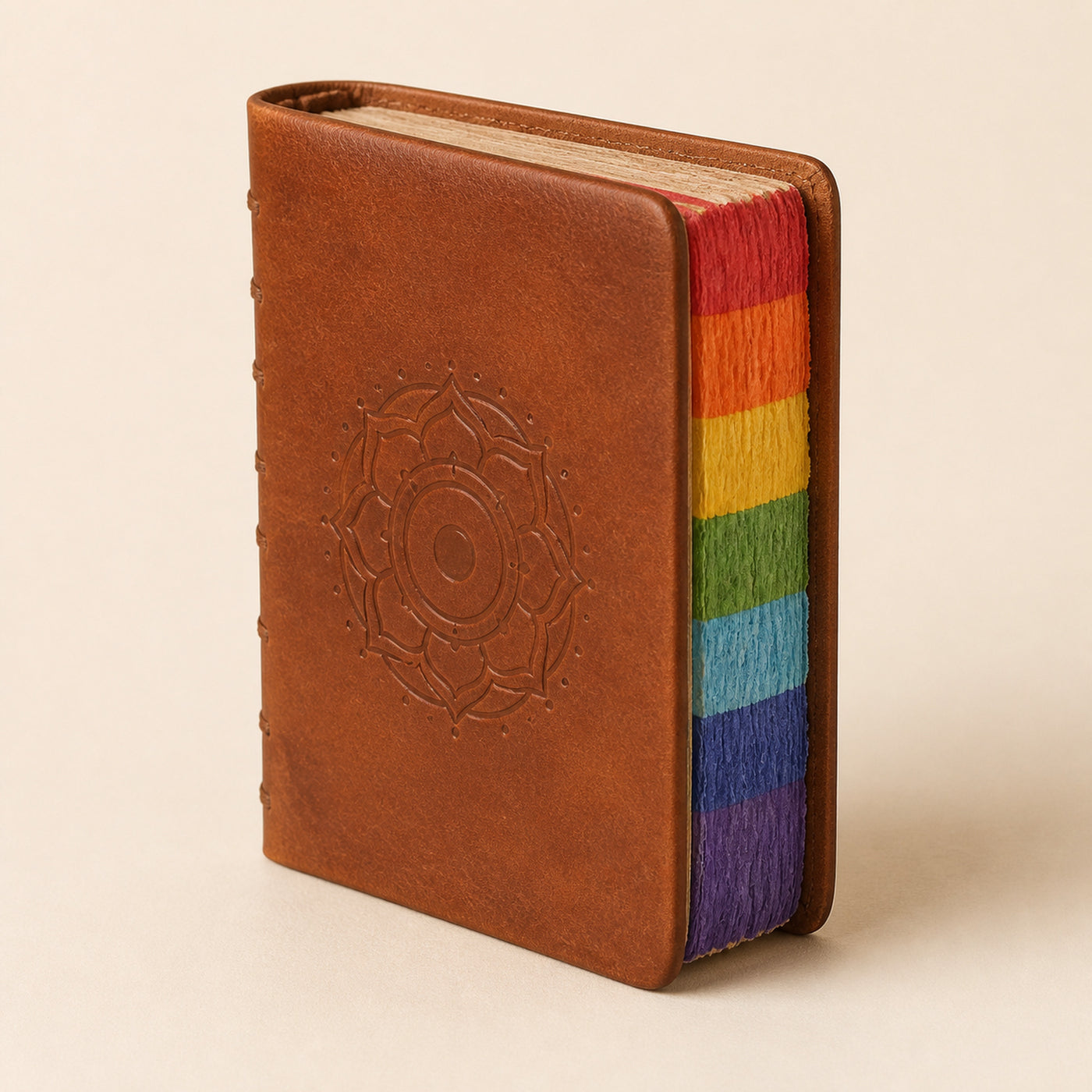 Seven Colour Leather Notebook, deckle edge
