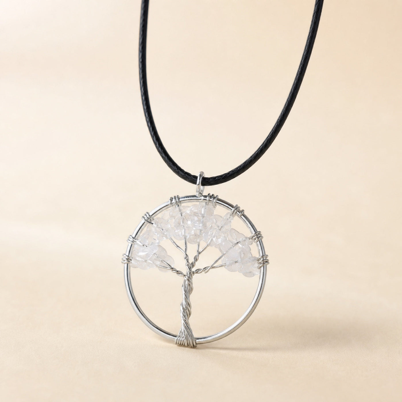 Tree of Life Pendant, Rock Crystal