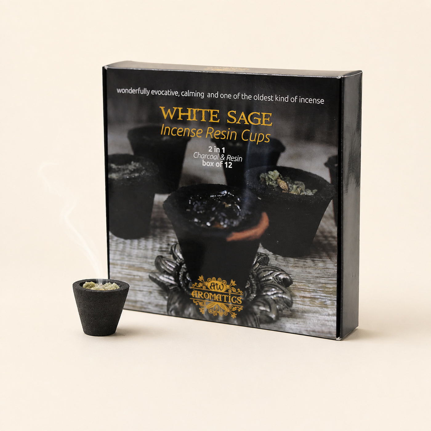 White Sage Resin Cups, box of 12