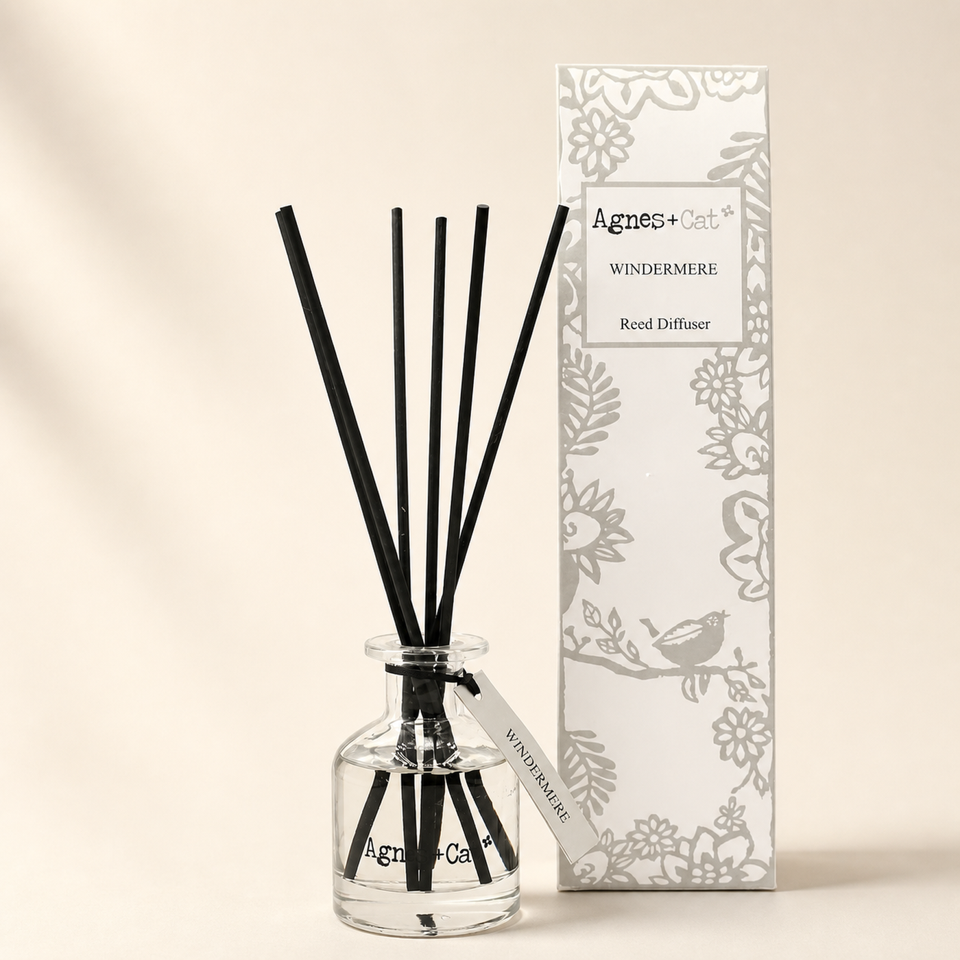 Windermere reed diffuser in a glass bottle