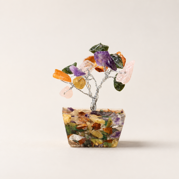 Mini Gemstone Tree on Orgonite Base