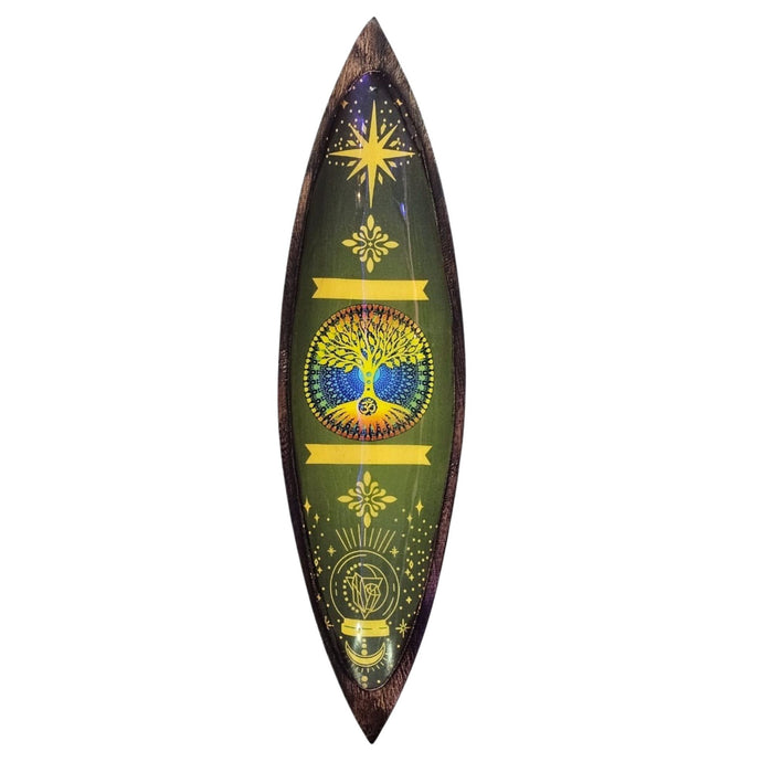 Enamel Incense Bowl - Mango Wood - Tree of Life
