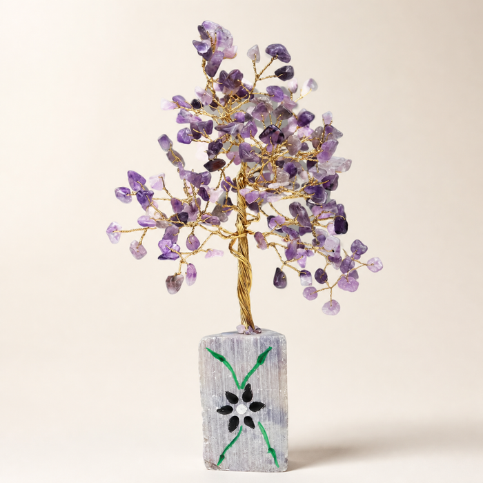 Amethyst Gemstone Tree, 160 stones