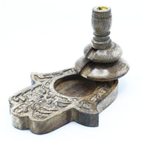 Medium Mango Wood Backflow Burner, Hamsa — view 2 of 2