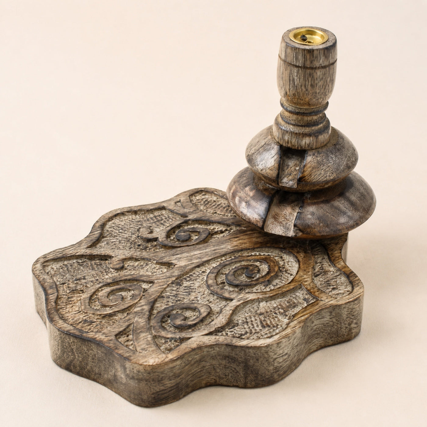 Medium Mango Wood Backflow Burner, Tree of Life
