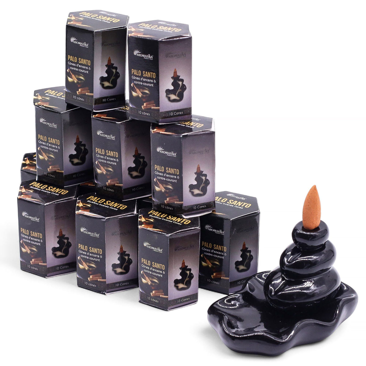 Masala Backflow Incense Cones, Palo Santo, Pack of 10 — view 5 of 8