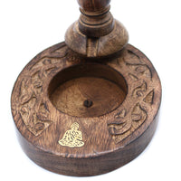 Small Mango Wood Backflow Burner, Brass Buddha — view 7 of 8