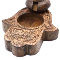 Small Mango Wood Backflow Burner, Hamsa — view 3 of 8