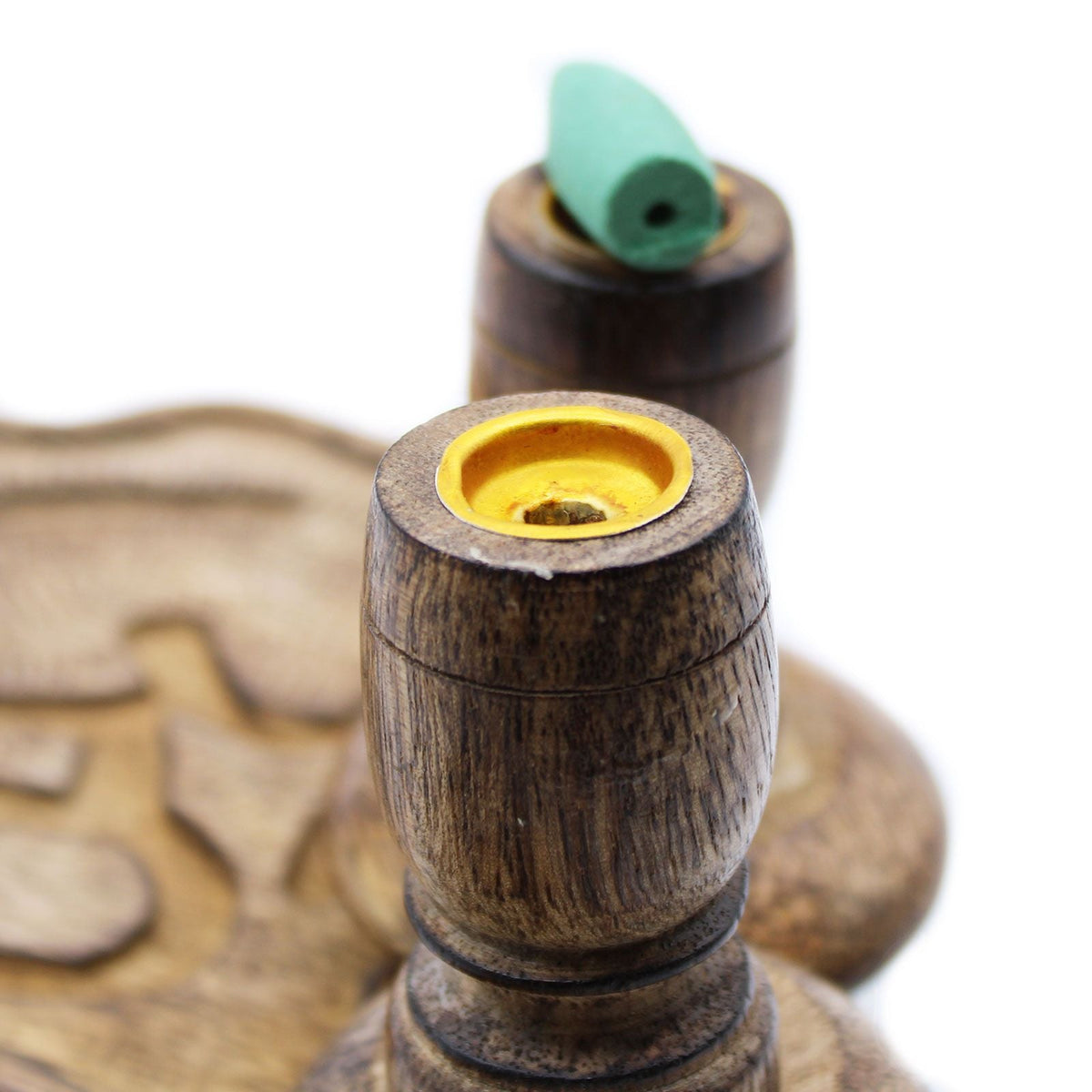Small Mango Wood Backflow Burner, Hamsa — view 4 of 8