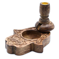 Small Mango Wood Backflow Burner, Hamsa — view 6 of 8
