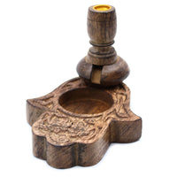 Small Mango Wood Backflow Burner, Hamsa — view 7 of 8