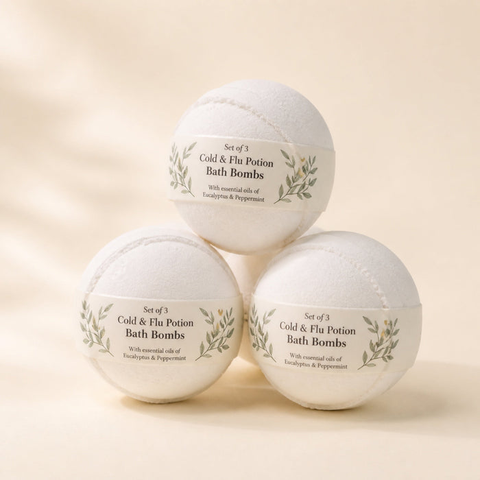 Bath Bomb Potions, Eucalyptus, Ginger & Black Pepper, Set of 3
