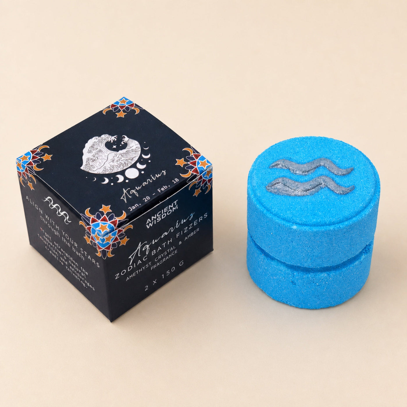 Zodiac Bath Fizzers with Horoscope, Aquarius