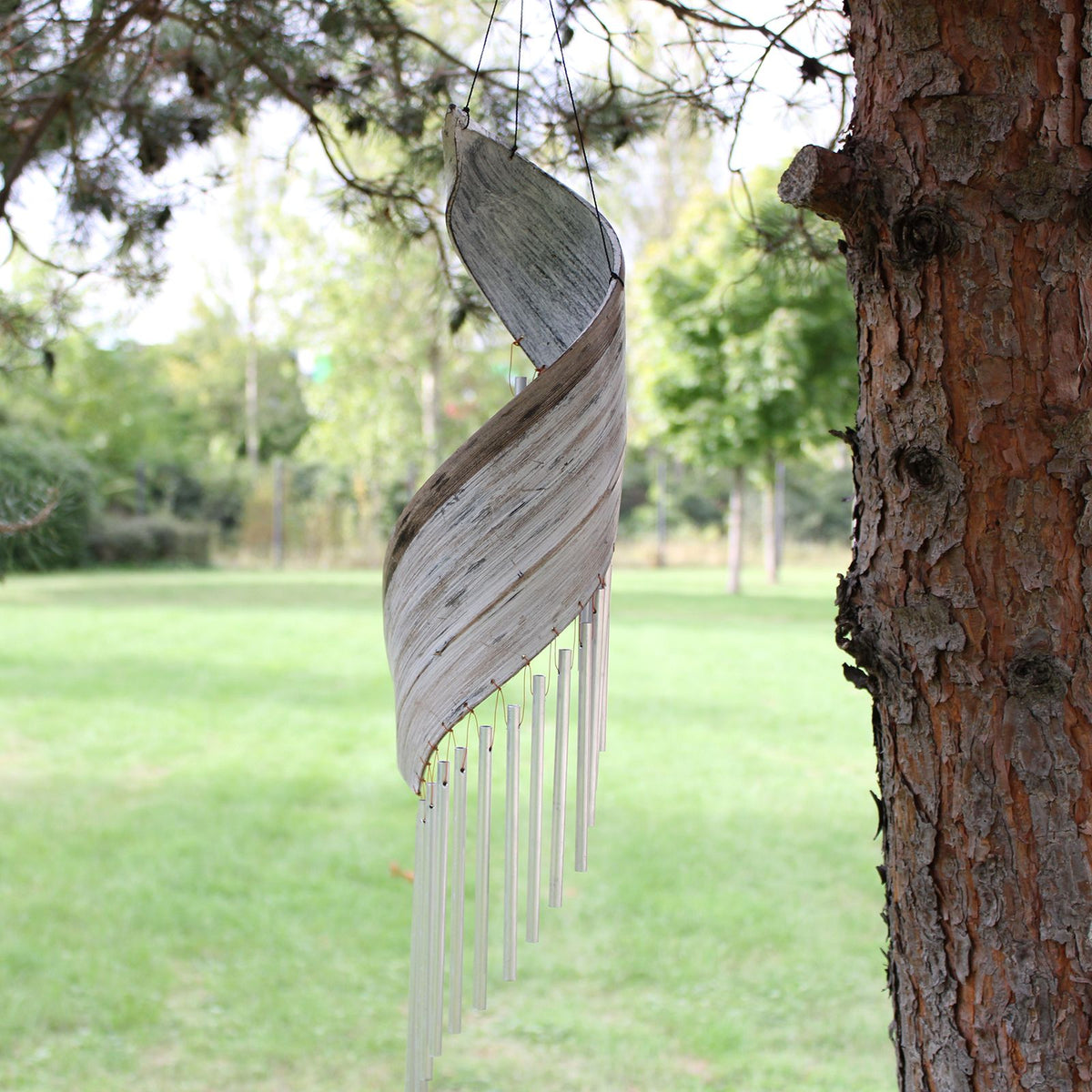Coconut Leaf Wind Chime, whitewash — view 4 of 6