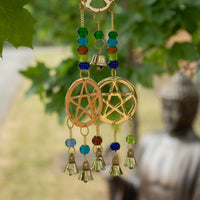 Tri-Pentagram Brass Chimes, seven bells — view 3 of 7