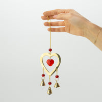 Ruby Heart Brass Chimes, three bells — view 2 of 6