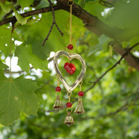 Ruby Heart Brass Chimes, three bells — view 3 of 6