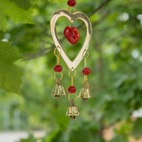 Ruby Heart Brass Chimes, three bells — view 4 of 6
