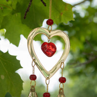 Ruby Heart Brass Chimes, three bells — view 5 of 6