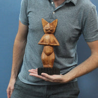 Hand-Carved Yoga Cat, Standing — view 2 of 3