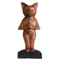 Hand-Carved Yoga Cat, Standing — view 3 of 3