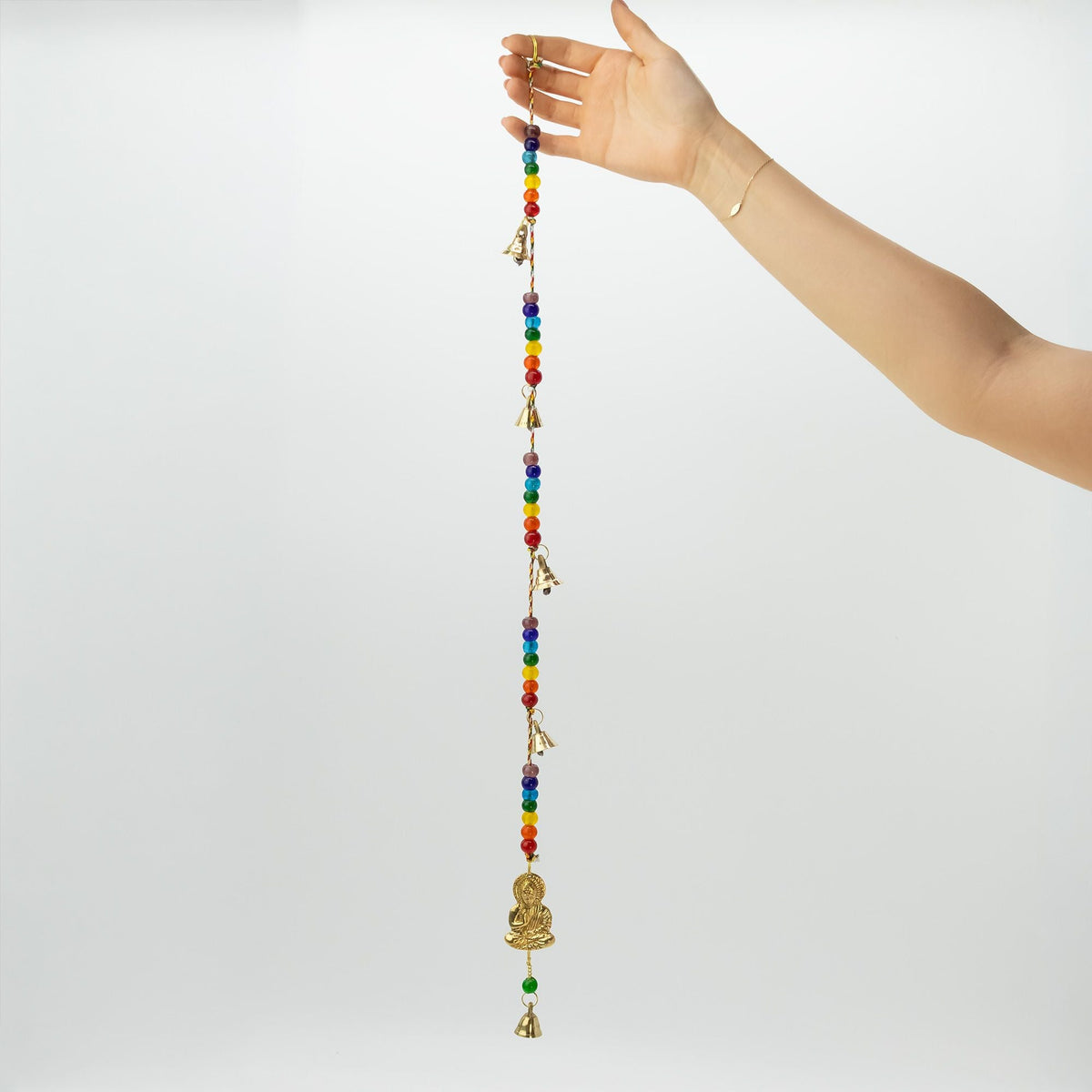 Brass Buddha Chime with Chakra Beads — view 2 of 6
