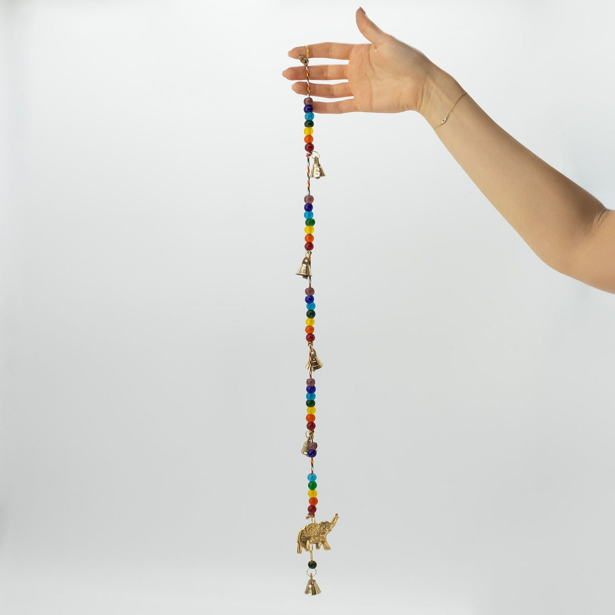 Brass Elephant Chime with Chakra Beads — view 2 of 5