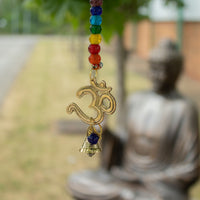 Brass Om Chime with Chakra Beads, 53cm — view 4 of 6