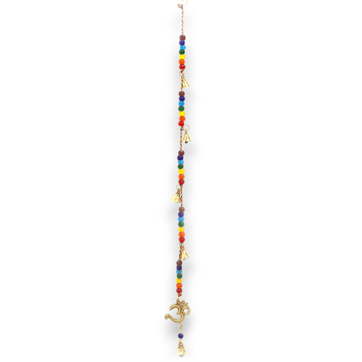 Brass Om Chime with Chakra Beads, 53cm — view 6 of 6