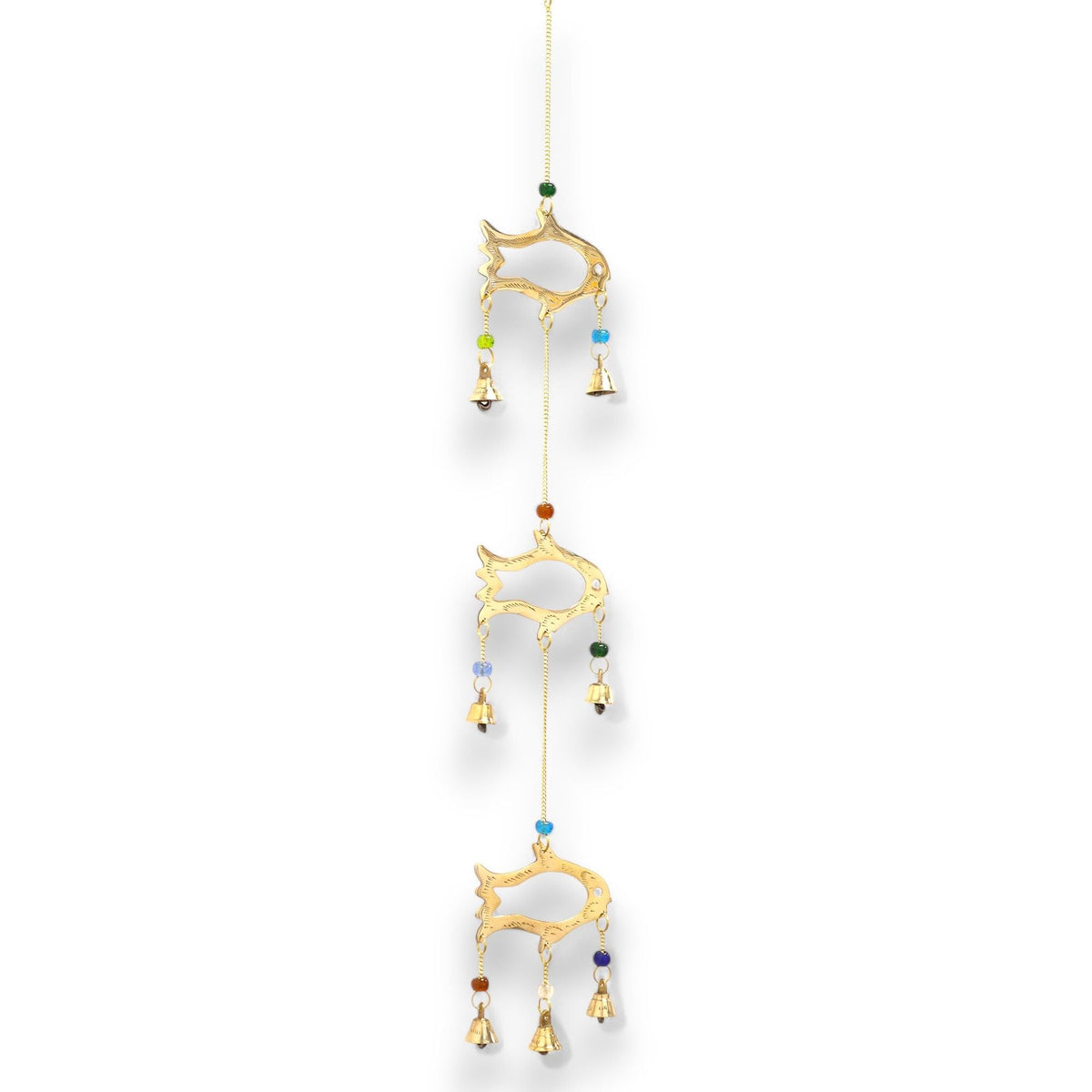 Brass Fish Drop Chime, 7 Bells, 54cm — view 3 of 6