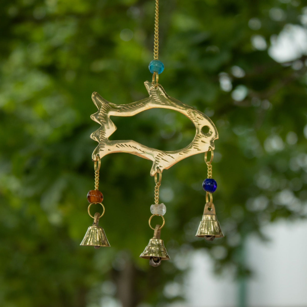 Brass Fish Drop Chime, 7 Bells, 54cm — view 6 of 6