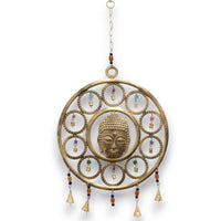 Brass Bell Chimes, Large Buddha Face, 15 Bells — view 2 of 5