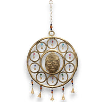 Brass Bell Chimes, Large Buddha Face, 15 Bells — view 3 of 5