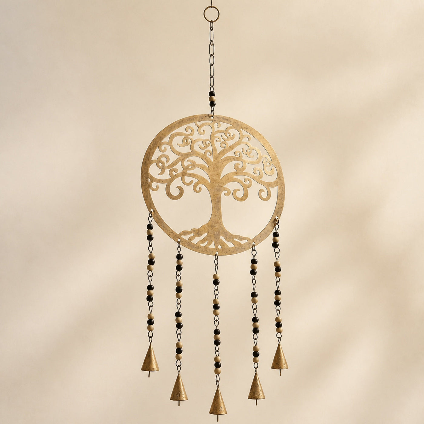 Large Brass Tree of Life Bell Chime, 35cm