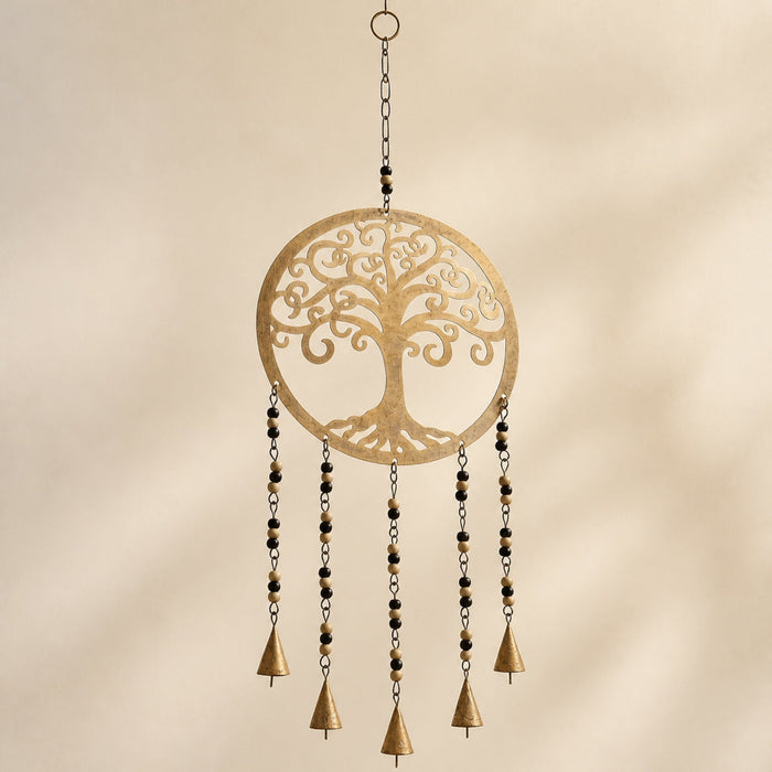 Large Brass Tree of Life Bell Chime, 35cm