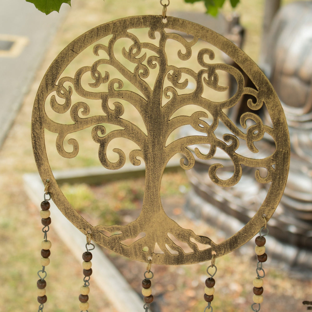 Large Brass Tree of Life Bell Chime, 35cm — view 9 of 11