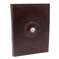 Leather Notebook with a Moonstone, 7×5in — view 2 of 4