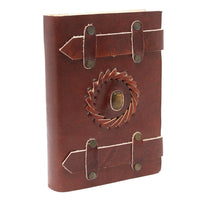 Leather Notebook with Tiger's Eye and Belts, 6×4in — view 3 of 4