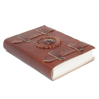 Leather Notebook with Tiger's Eye and Belts, 6×4in — view 4 of 4