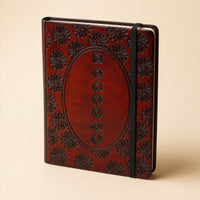 Vegetable-Tanned Leather Journal, Chakra Mandala, Medium