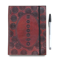 Vegetable-Tanned Leather Journal, Chakra Mandala, Medium — view 4 of 8