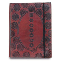 Vegetable-Tanned Leather Journal, Chakra Mandala, Medium — view 7 of 8