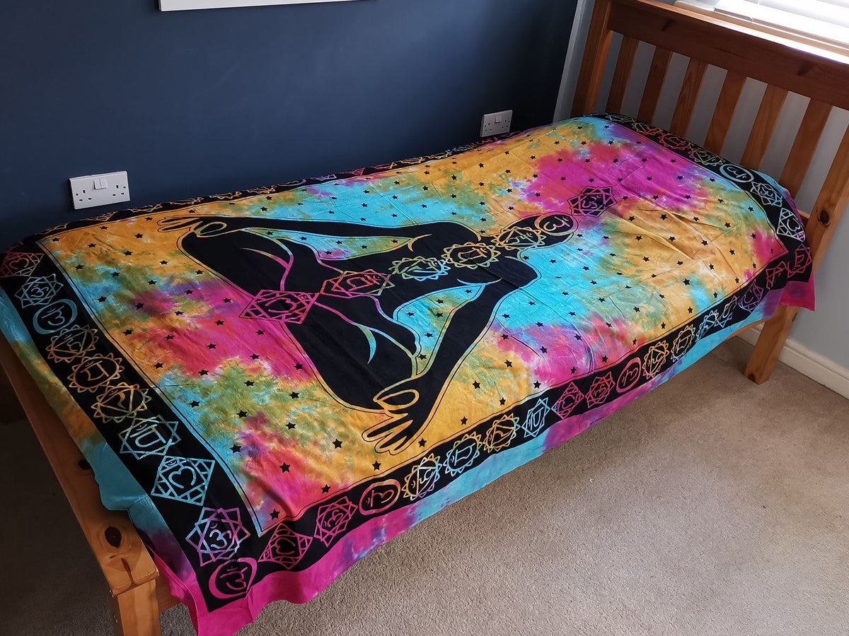 Cotton Bedspread & Wall Hanging, Chakra Buddha — view 2 of 5