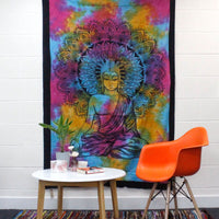 Cotton Bedspread & Wall Hanging, Chakra Buddha — view 4 of 5