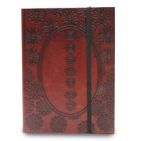 Vegetable-Tanned Leather Journal, Chakra Mandala, Small — view 2 of 8