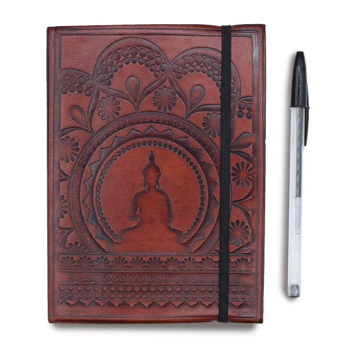 Vegetable-Tanned Leather Journal, Chakra Mandala, Small — view 4 of 8