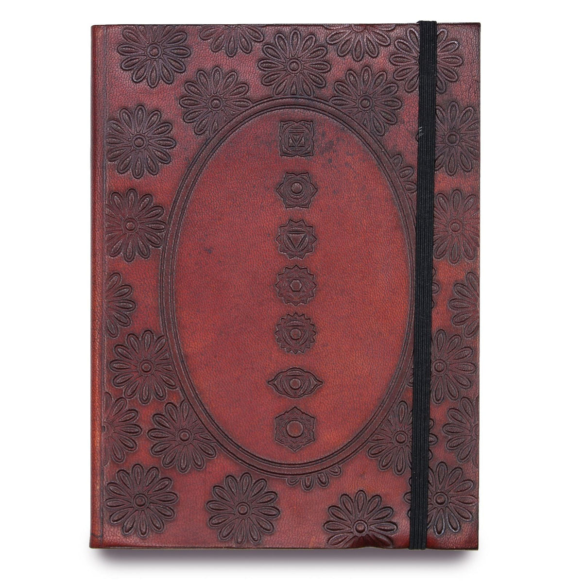Vegetable-Tanned Leather Journal, Chakra Mandala, Small — view 7 of 8