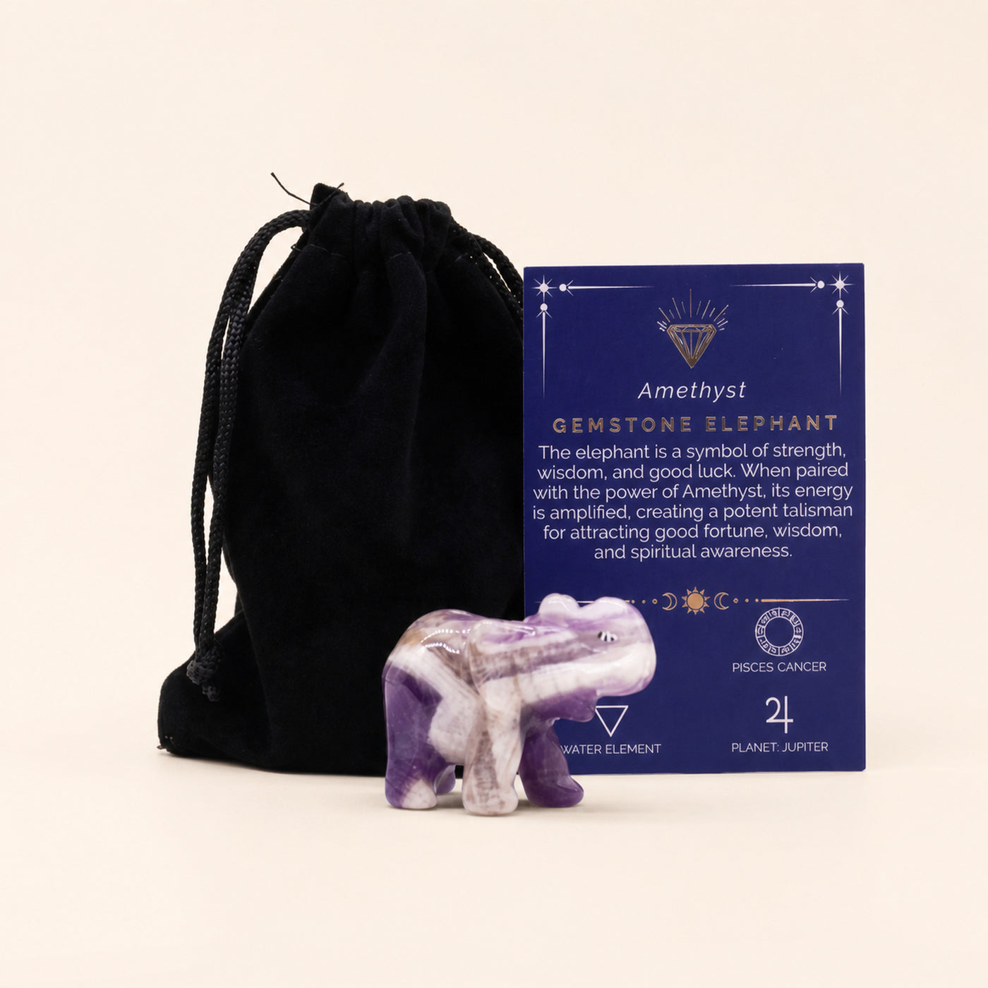 Amethyst Elephant, carved